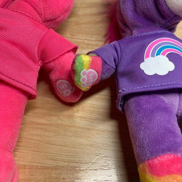 Build a Bear Buddies Lot of 2 Pink Cat and Purple Unicorn. Pre-Owned - Picture 4 of 5